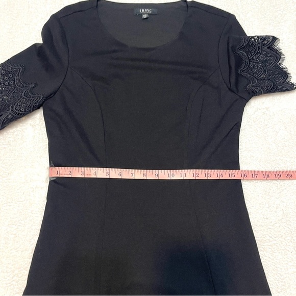IMNYC Isaac Mizrah Black Ponte Lace Trim Professional Polished Career Dress M - Picture 7 of 13